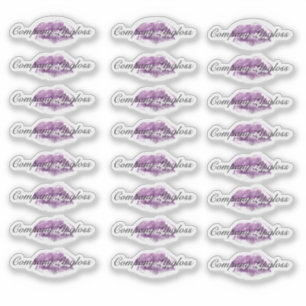Lipgloss-Verpackung Logo Lippe Lila Branding Klar Aufkleber