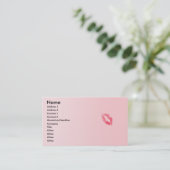 Lippen auf rosa Geschäft Visitenkarte (Stehend Vorderseite)