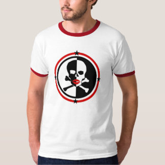 Lippen auf Schädel- u. Kreuzknochen T-Shirt