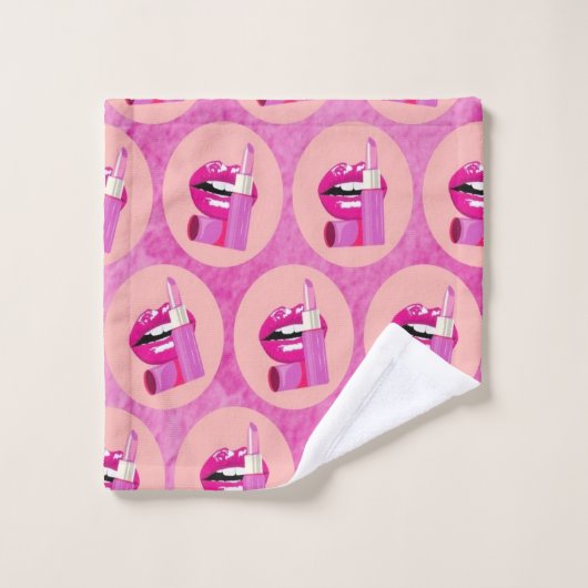 Lippen Badhandtuch Set (Waschlappen)