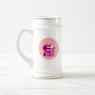 Lippen Bierglas