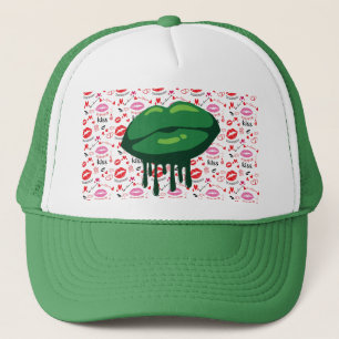 Lippen der Frau Truckerkappe