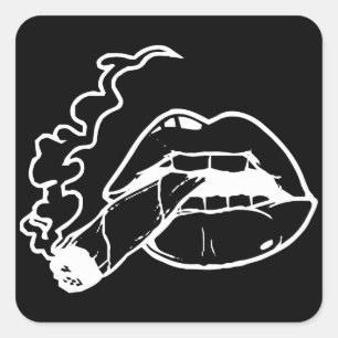 Lippen des gemeinsamen Tropfens, Tropflippen, Unkr Quadratischer Aufkleber