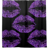 Lippen des lila Glitzer Duschvorhang (Vorderseite)
