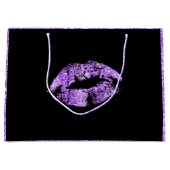 Lippen des lila Glitzer Große Geschenktüte (Vorderseite)