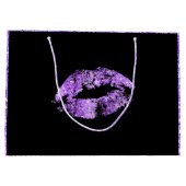 Lippen des lila Glitzer Große Geschenktüte (Rückseite)