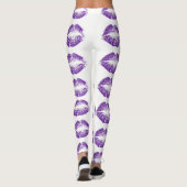 Lippen des lila Glitzer Leggings (Rückseite)
