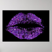 Lippen des lila Glitzer Poster (Vorne)