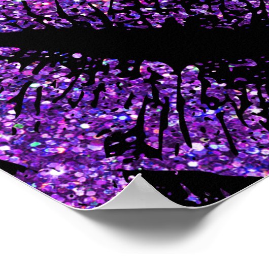 Lippen des lila Glitzer Poster (Ecke)