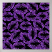 Lippen des lila Glitzer Poster (Vorne)