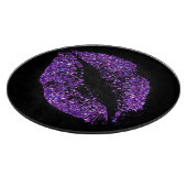 Lippen des lila Glitzer Schneidebrett (Ecke)