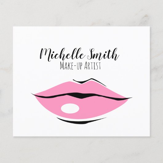 Lippen-Design im hellrosa Make-up-Stil Flyer (Vorne)