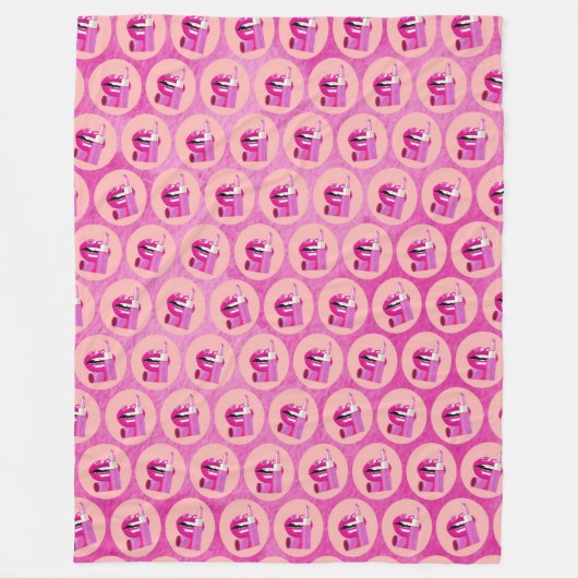 Lippen Fleecedecke (Vorderseite)