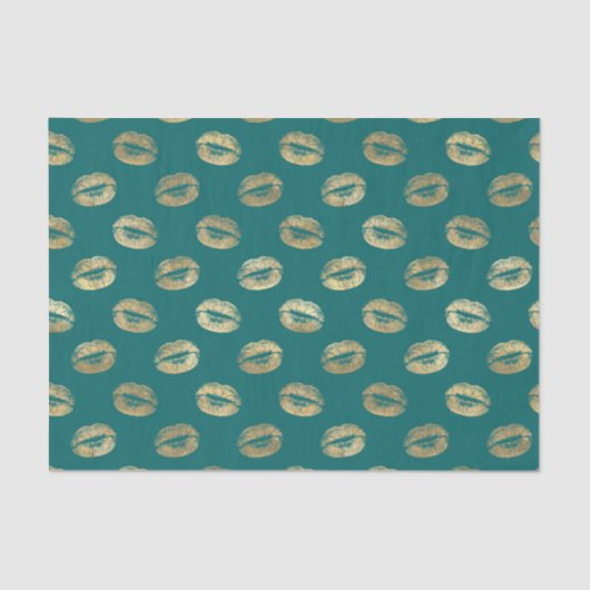 Lippen für aquamarine und goldene Fohlen Seidenpapier (Vorderseite)