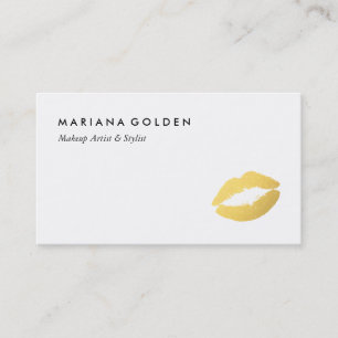 Lippen für Gold Fohlen Makeup Artist Business Card Visitenkarte