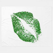 Lippen für grünen Glitzer #4 Fleecedecke (Vorderseite (Horizontal))