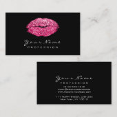Lippen für Künstler Rosa Glitzer Visitenkarte (Vorne/Hinten)