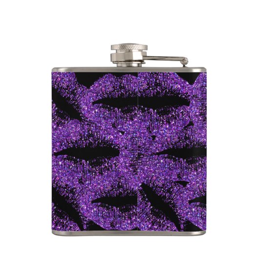 Lippen für lila Glitzer #2 Flachmann (Rückseite)