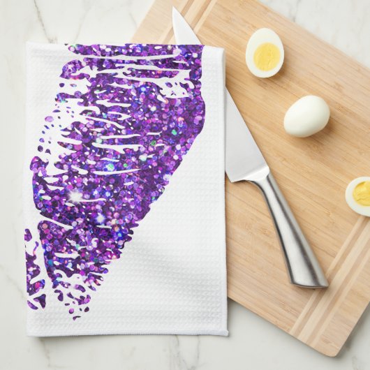Lippen für lila Glitzer #2 Geschirrtuch (Viertel Falte)
