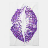 Lippen für lila Glitzer #2 Geschirrtuch (Vertikal)