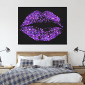Lippen für lila Glitzer #2 Leinwanddruck (Insitu (Schlafzimmer))