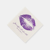 Lippen für lila Glitzer #2 Serviette (Ecke)