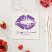 Lippen für lila Glitzer #2 Serviette (Beispiel)
