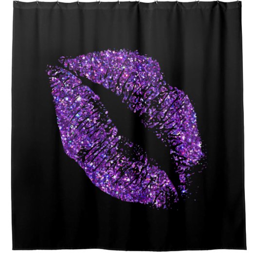 Lippen für lila Glitzer #5 Duschvorhang (Vorderseite)