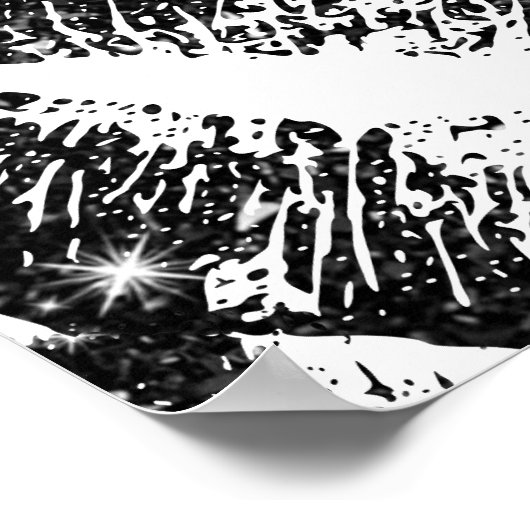 Lippen für schwarze Glitzer Poster (Ecke)