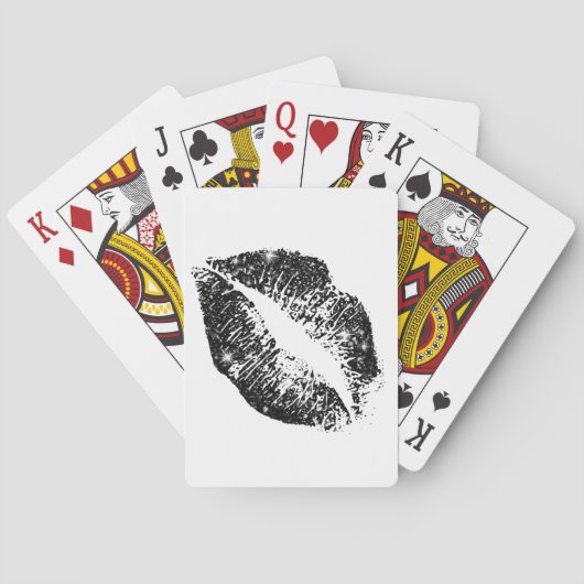 Lippen für schwarze Glitzer Spielkarten (Rückseite)