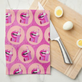 Lippen Geschirrtuch (Viertel Falte)