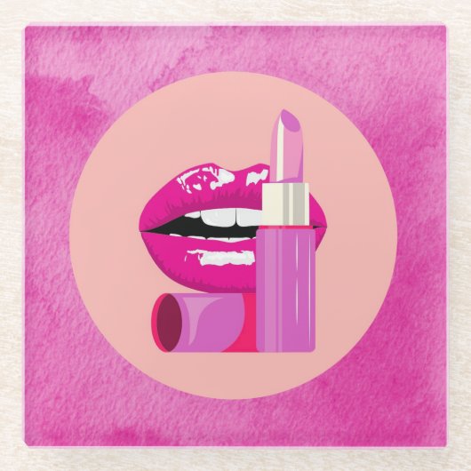 Lippen Glasuntersetzer (Vorderseite)