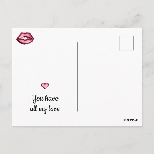 Lippen Herz meine ganze Liebe Postkarte (Rückseite)