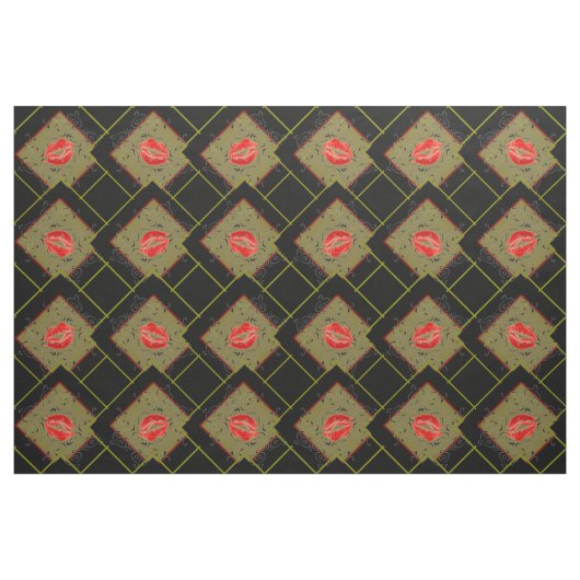 Lippen in Blöcken Stoff (Fat Quarter (45,7 x 55,9 cm))