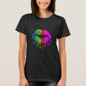 Lippen in hellen Farben küssen Lippenstift Küssen T-Shirt (Vorderseite)