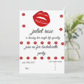 Lippen-Junggeselinnen-Abschied Einladung (Stehend Vorderseite)