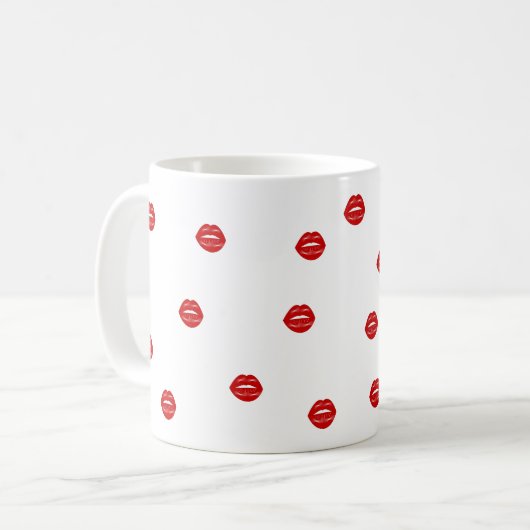 Lippen-Junggeselinnen-Abschied Kaffeetasse (Vorderseite Links)