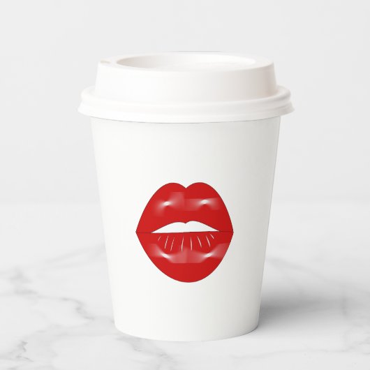 Lippen-Junggeselinnen-Abschied Pappbecher (Rückseite)