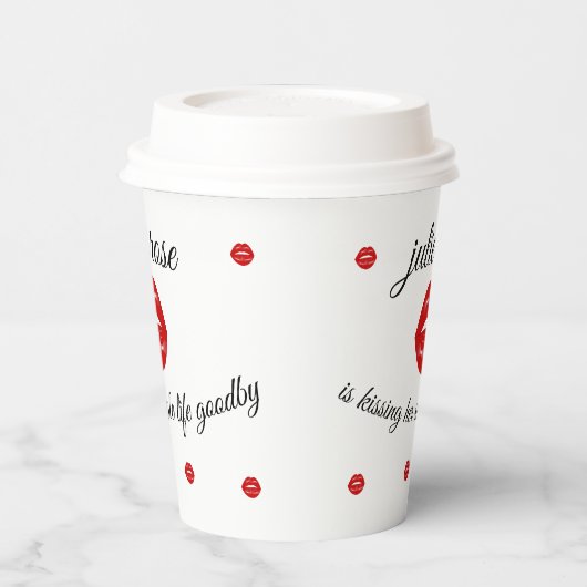 Lippen-Junggeselinnen-Abschied Pappbecher (Links)