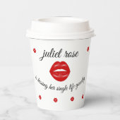 Lippen-Junggeselinnen-Abschied Pappbecher (Rückseite)