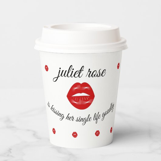 Lippen-Junggeselinnen-Abschied Pappbecher (Rückseite)
