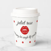 Lippen-Junggeselinnen-Abschied Pappbecher (Vorderseite)