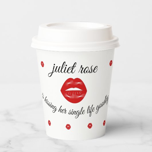 Lippen-Junggeselinnen-Abschied Pappbecher (Vorderseite)