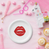 Lippen-Junggeselinnen-Abschied Pappteller (Party)