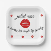 Lippen-Junggeselinnen-Abschied Pappteller (Vorderseite)