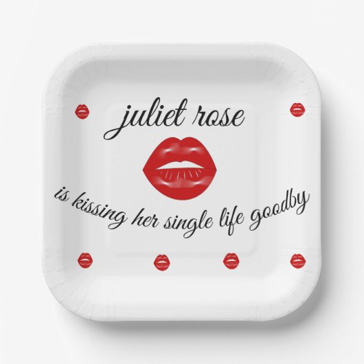 Lippen-Junggeselinnen-Abschied Pappteller (Vorderseite)