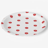 Lippen-Junggeselinnen-Abschied Pappteller (Schrägansicht)