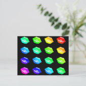 Lippen Küssen Farbenfrohe Regenbogenfarben Lipstic Postkarte (Stehend Vorderseite)