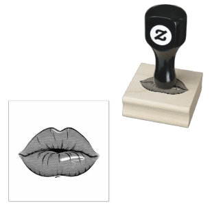 Lippen küssen Modegirl Gummistempel