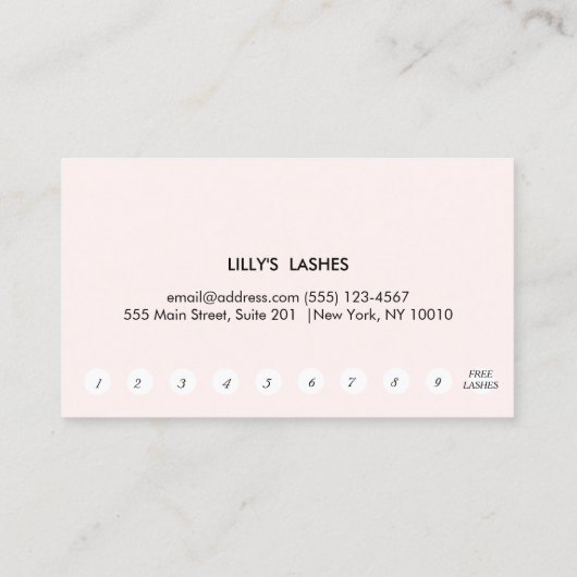 Lippen Küssen Rosa Schönheit Loyalität 10 Punch Treuekarte (Rückseite)